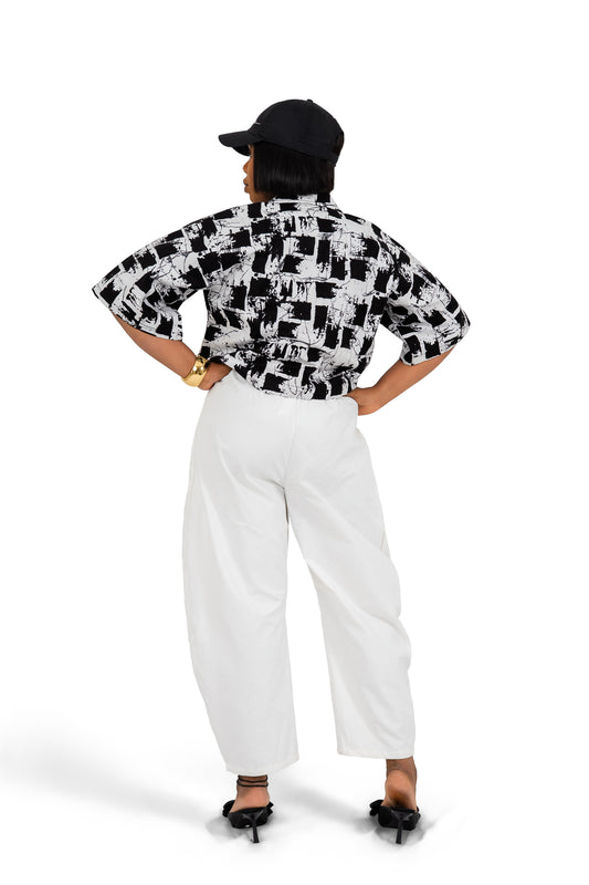 Nia Zip-up Boxy Blouse