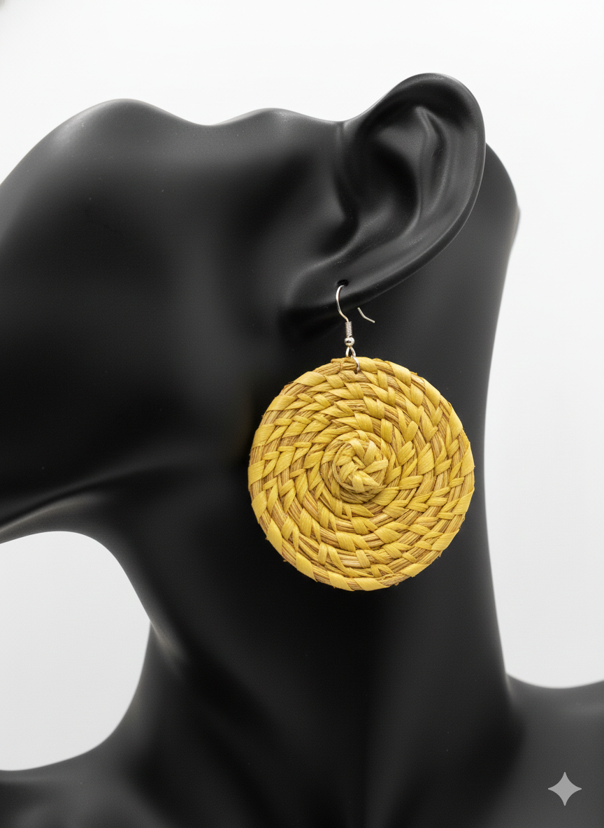 African Tribal Earrings Mini Hat