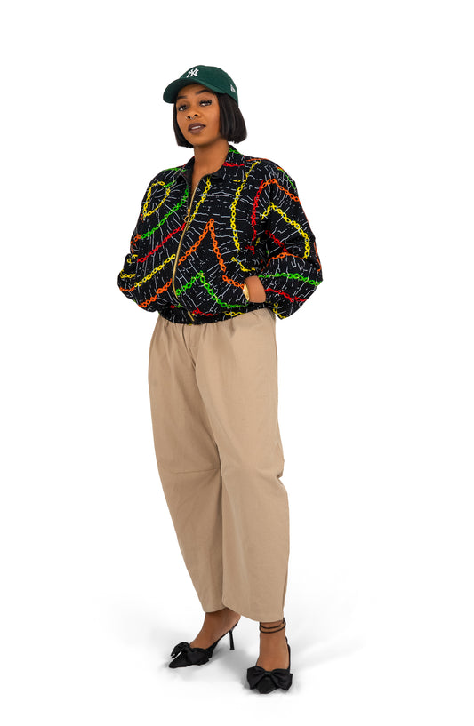 Zuru Bomber Jacket (Chain Multi-coloured Print)