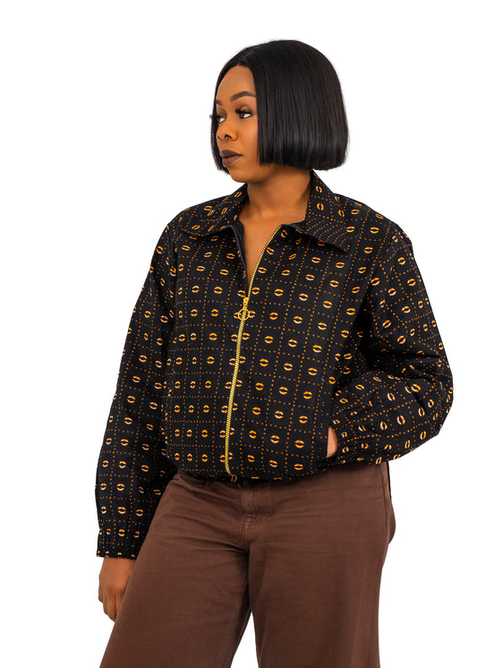 Zuru Bomber Jacket (Brown Print)