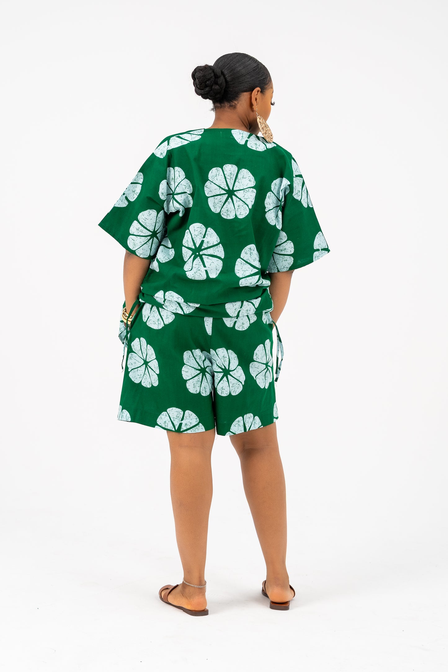 Oma Short Set Green Print