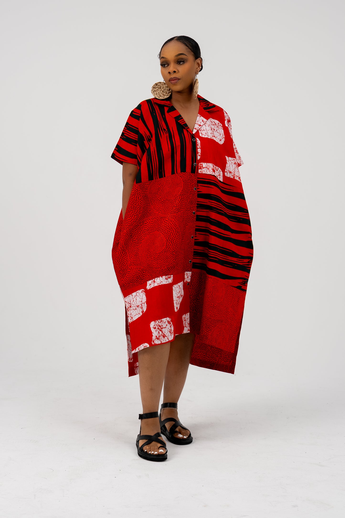 Flora Shirt Dress Red