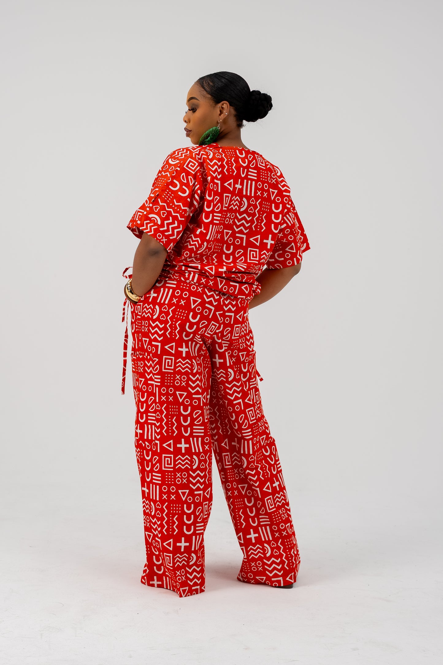 Naya Pant Set Pepper Red Print