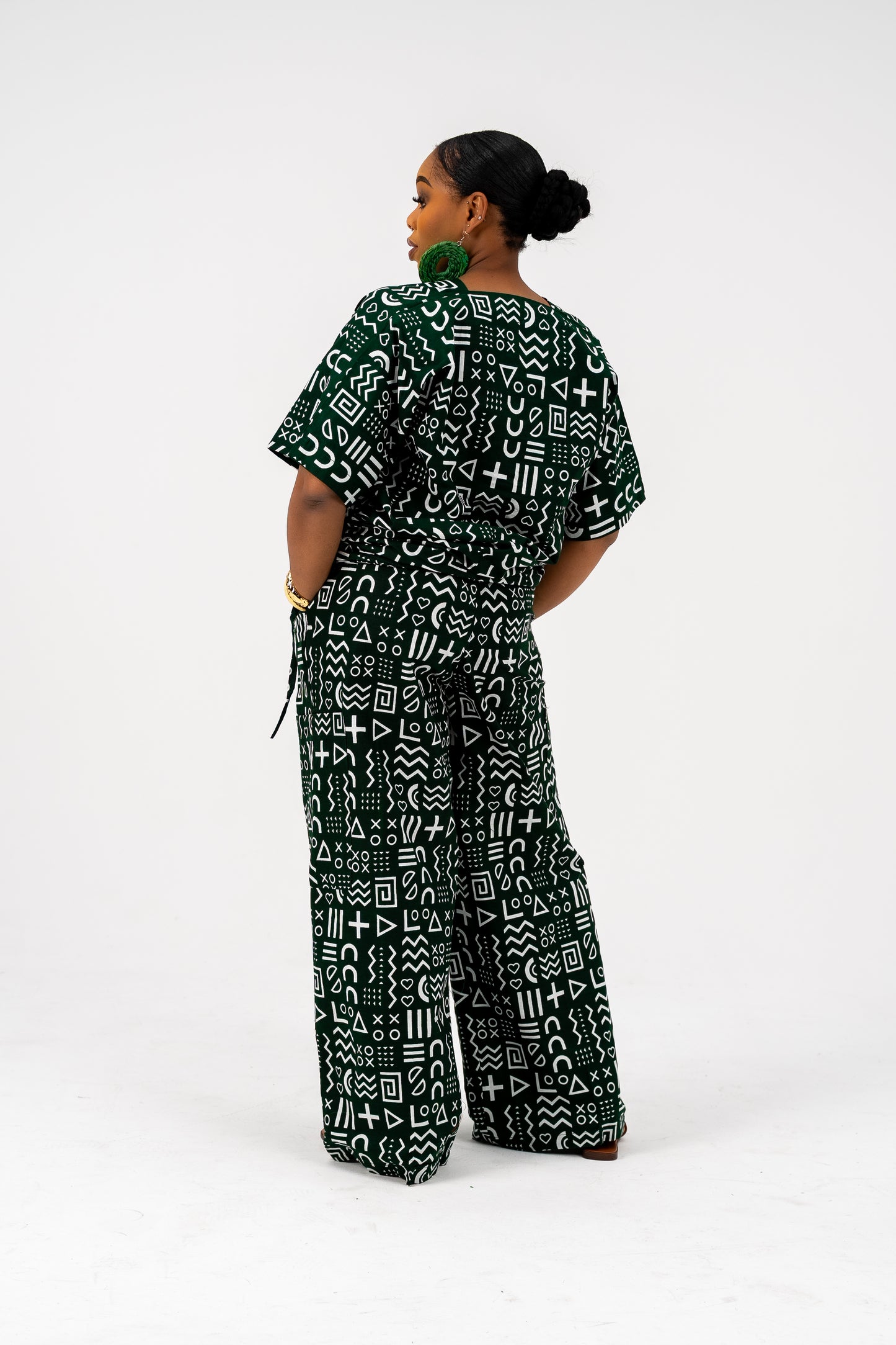 Naya Pant Set Green Print