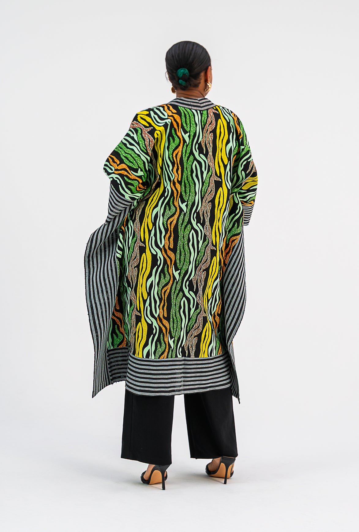 Akwaugo Kaftan Kimono Only- (Green Cotton Ankara Print)
