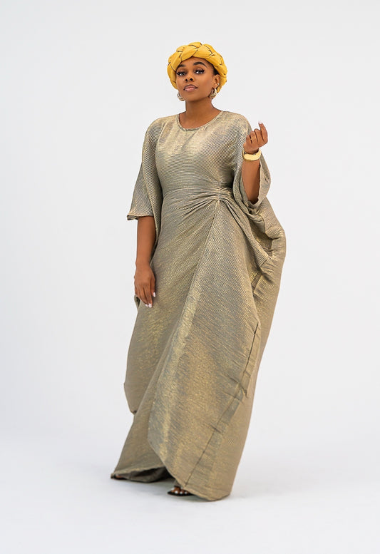 ASA BUBU BLOUSE - (Gold iridescent Print)