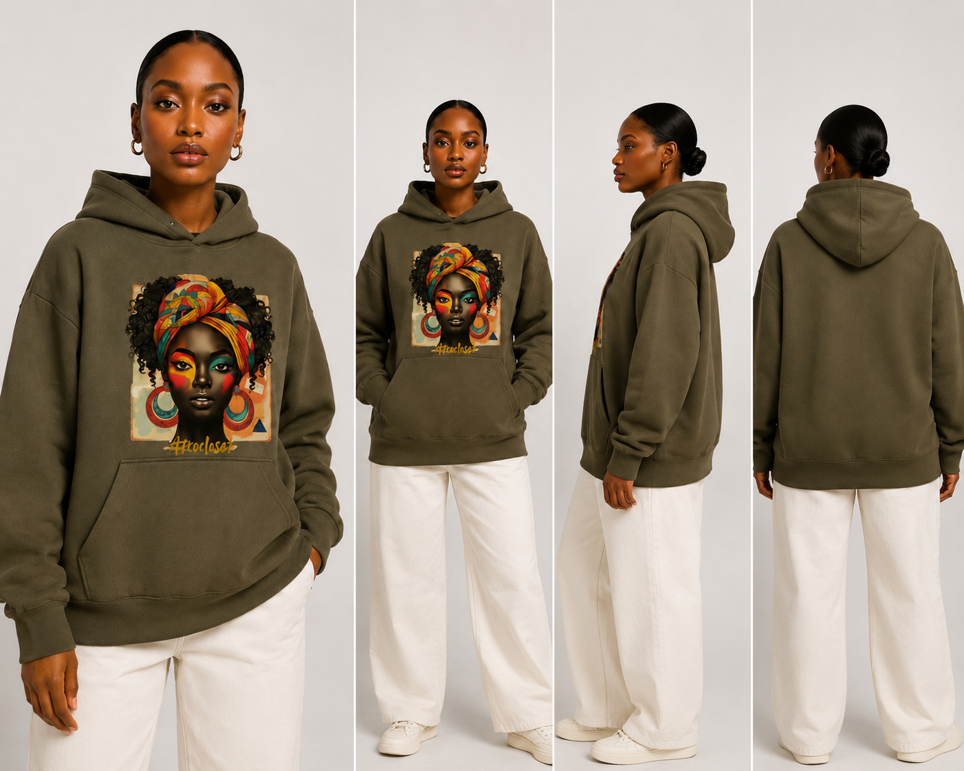 The Rooted Queen Hoodie Olive Green