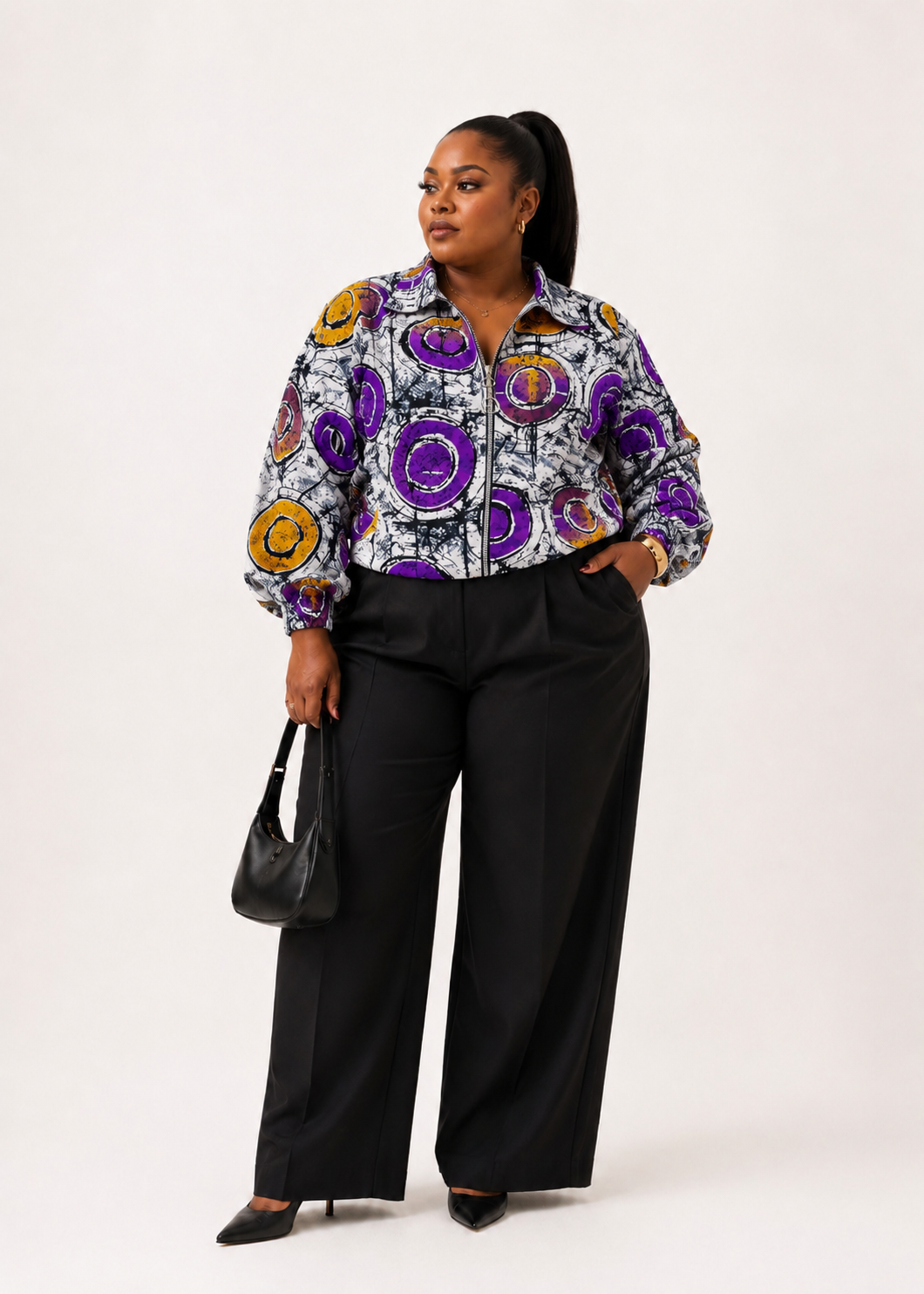 Zuru Bomber Jacket (Purple Print)