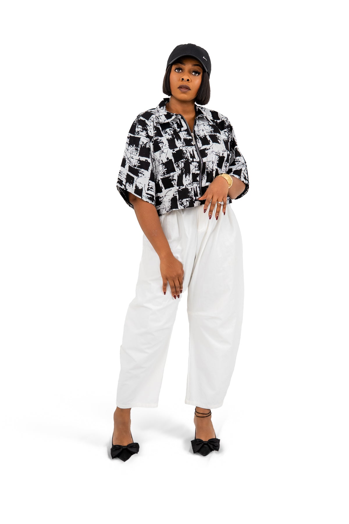 Nia Zip-up Boxy Blouse