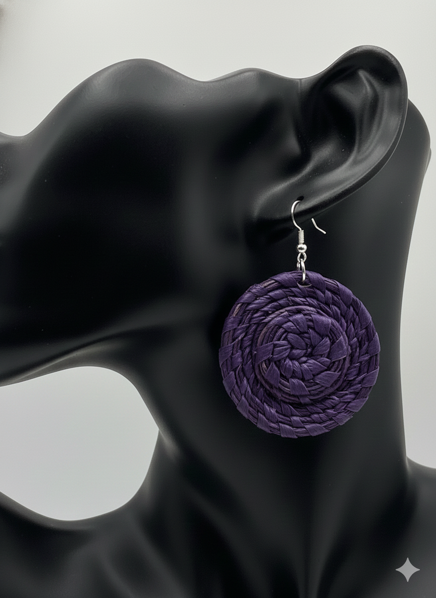 African Tribal Earrings Mini Hat