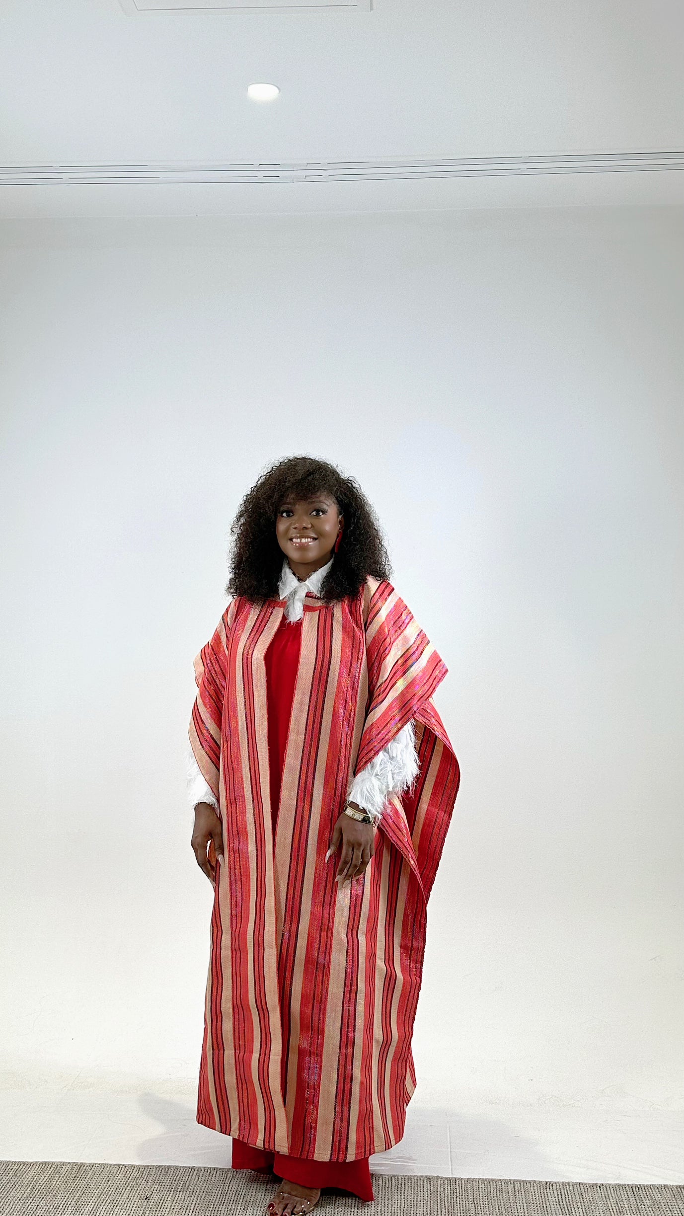 Armani Cape Asoke Kimono – Bold Orange Print