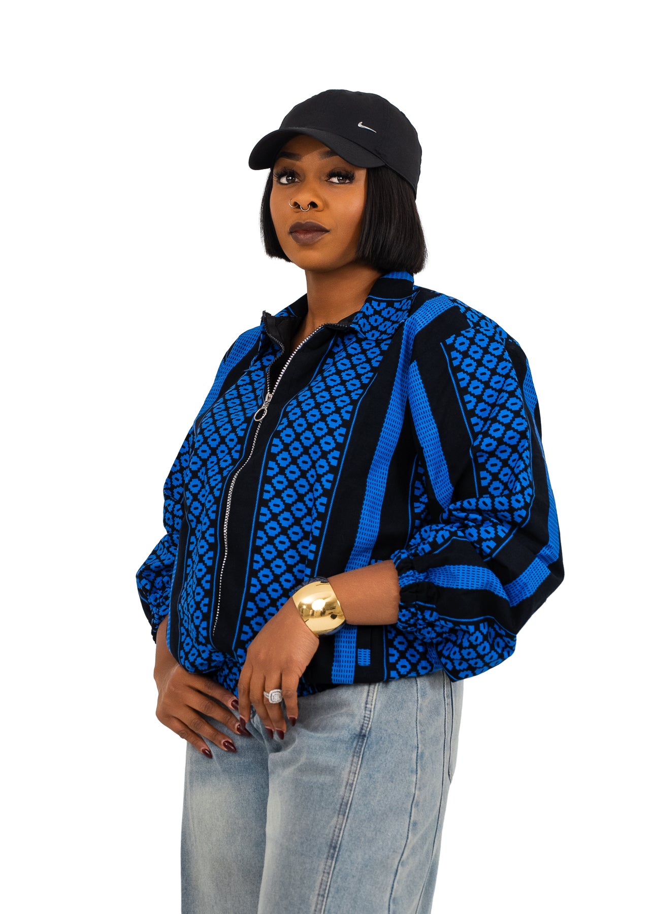 Zuru Bomber Jacket (Tribal Blue Print)