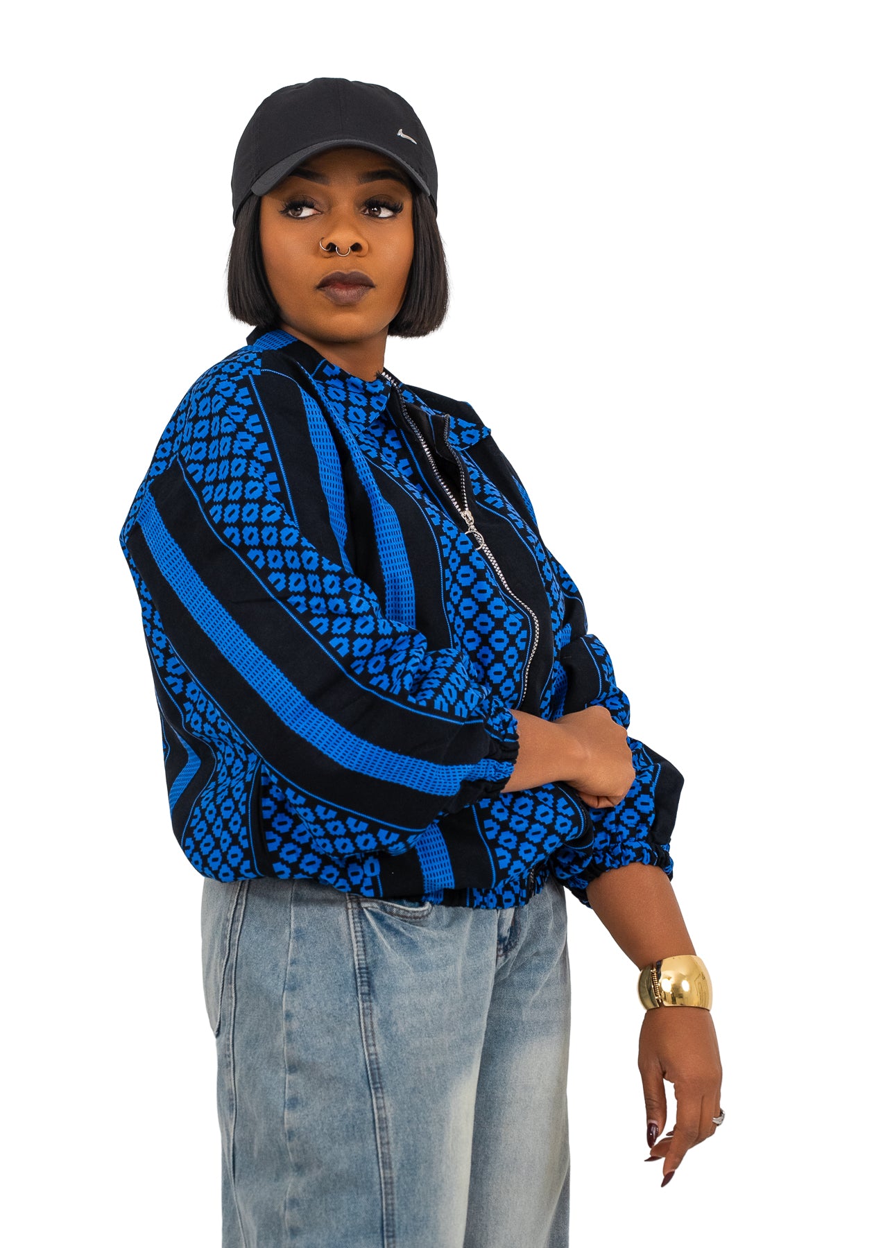 Zuru Bomber Jacket (Tribal Blue Print)