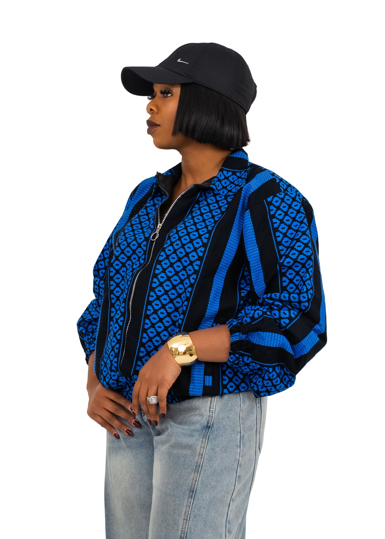 Zuru Bomber Jacket (Tribal Blue Print)