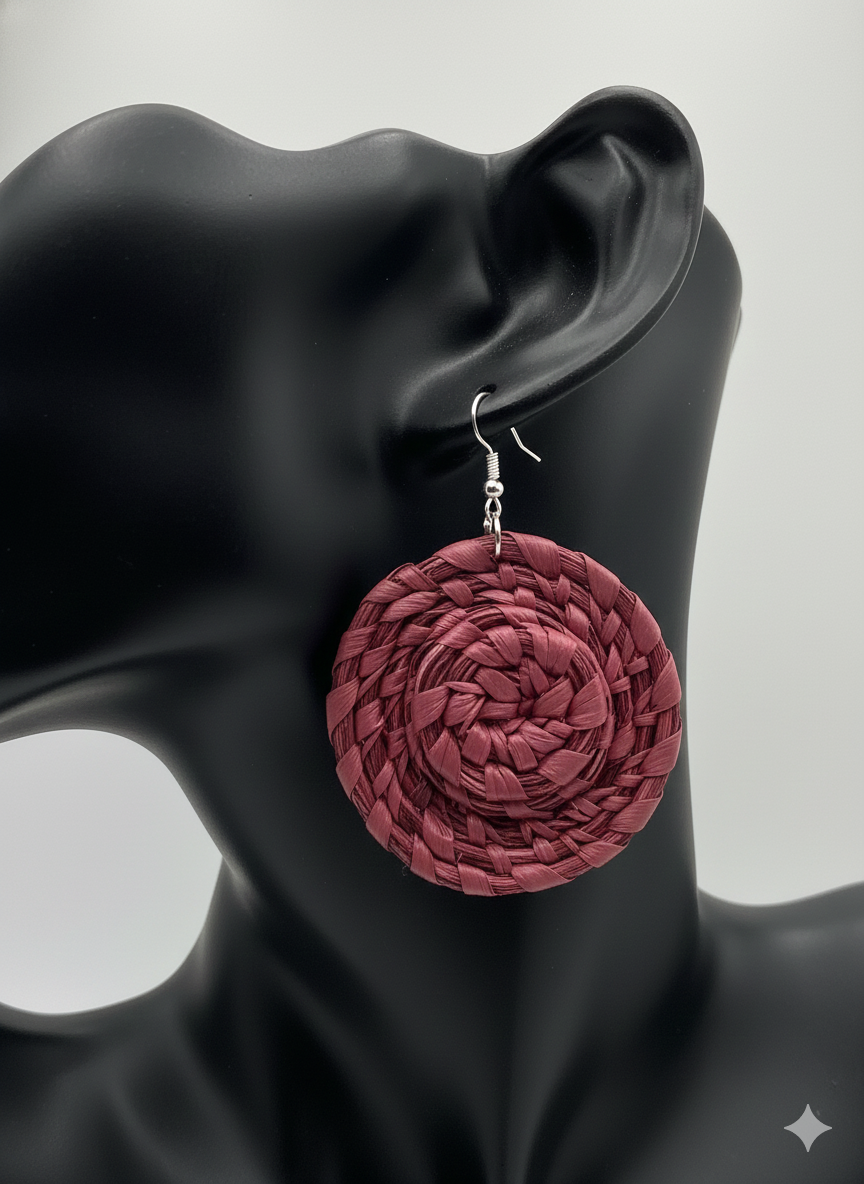 African Tribal Earrings Mini Hat