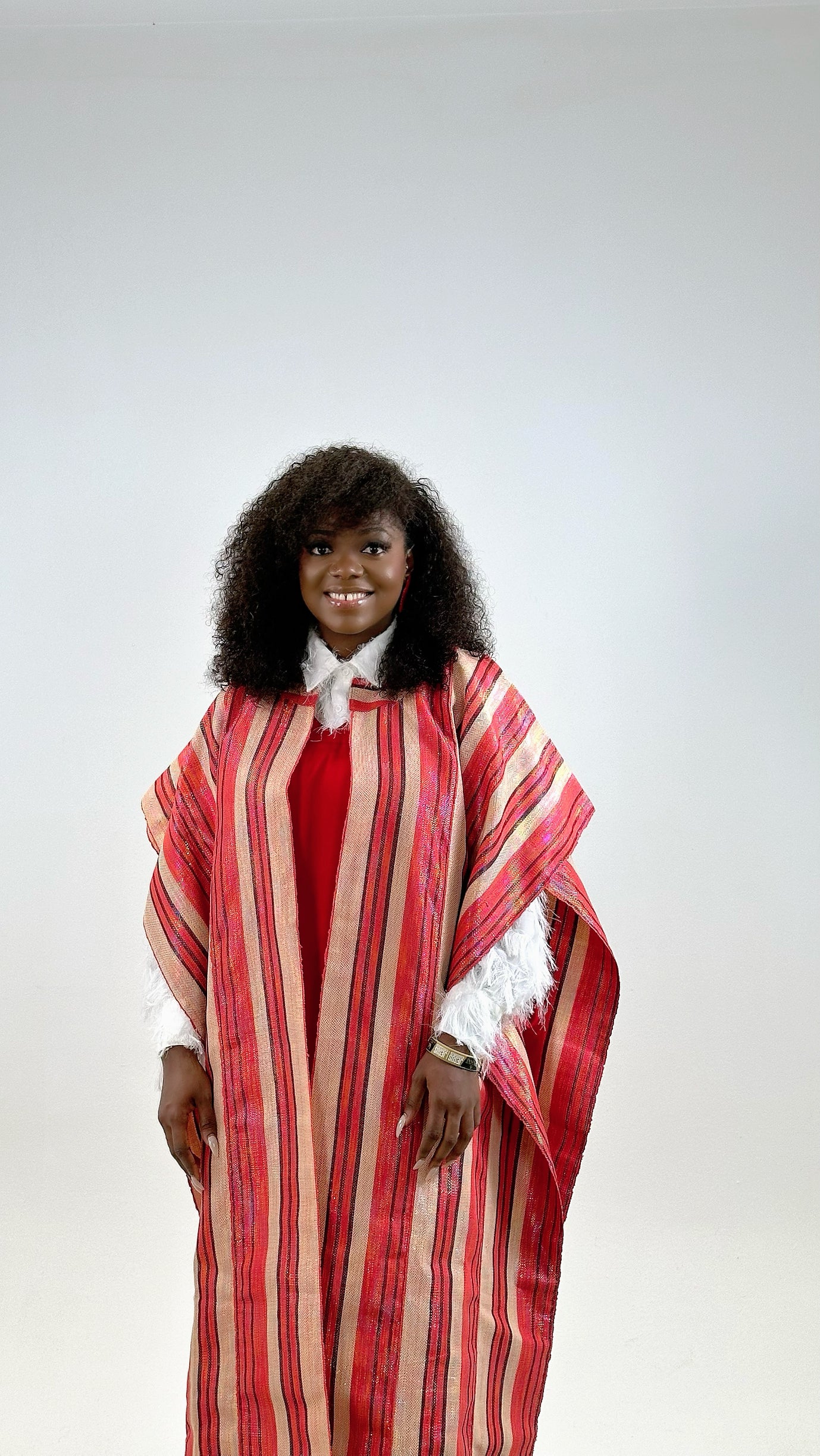 Armani Cape Asoke Kimono – Bold Orange Print