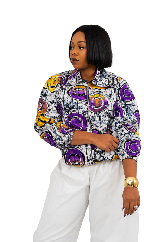 Zuru Bomber Jacket (Purple Print)