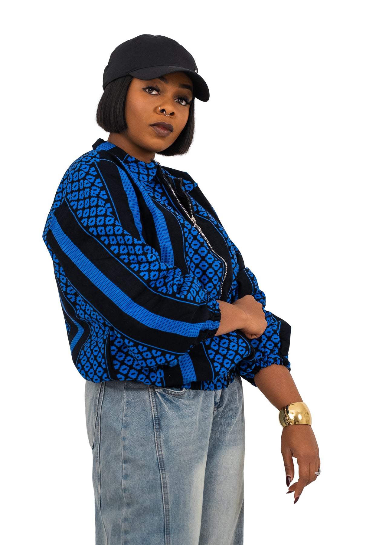 Zuru Bomber Jacket (Tribal Blue Print)