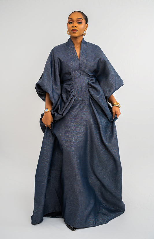 IFENKILI BUBU - Iridescent  Navy Teal Print (AVAILABLE NOW)