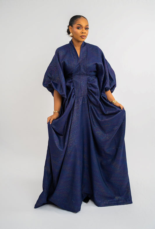 IFENKILI BUBU - Iridescent Denim Blue Print (AVAILABLE NOW)