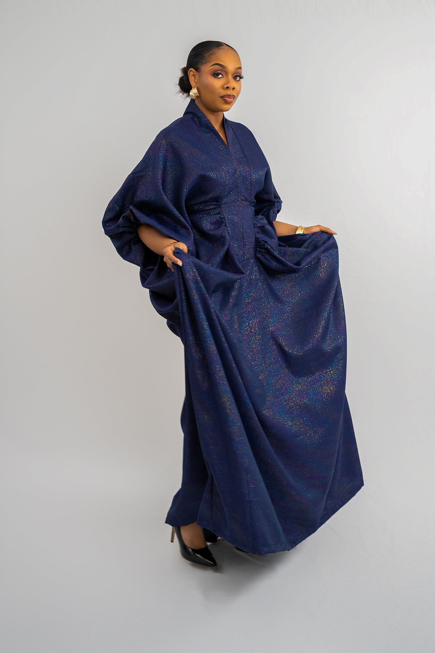 IFENKILI BUBU - Iridescent Denim Blue Print (AVAILABLE NOW)