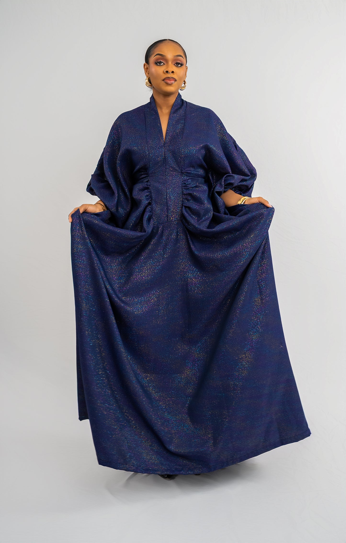 IFENKILI BUBU - Iridescent Denim Blue Print (AVAILABLE NOW)