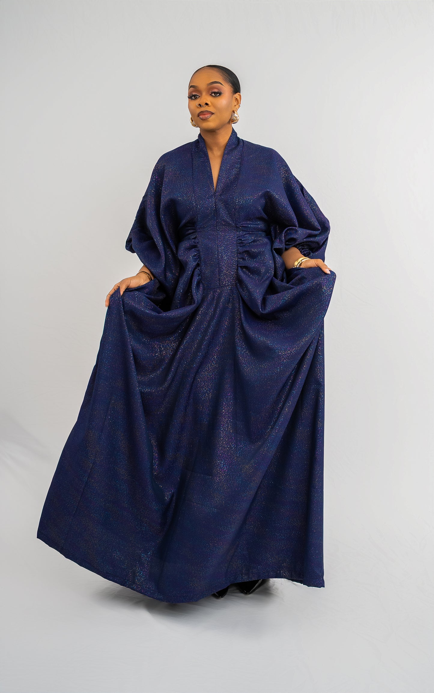 IFENKILI BUBU - Iridescent Denim Blue Print (AVAILABLE NOW)