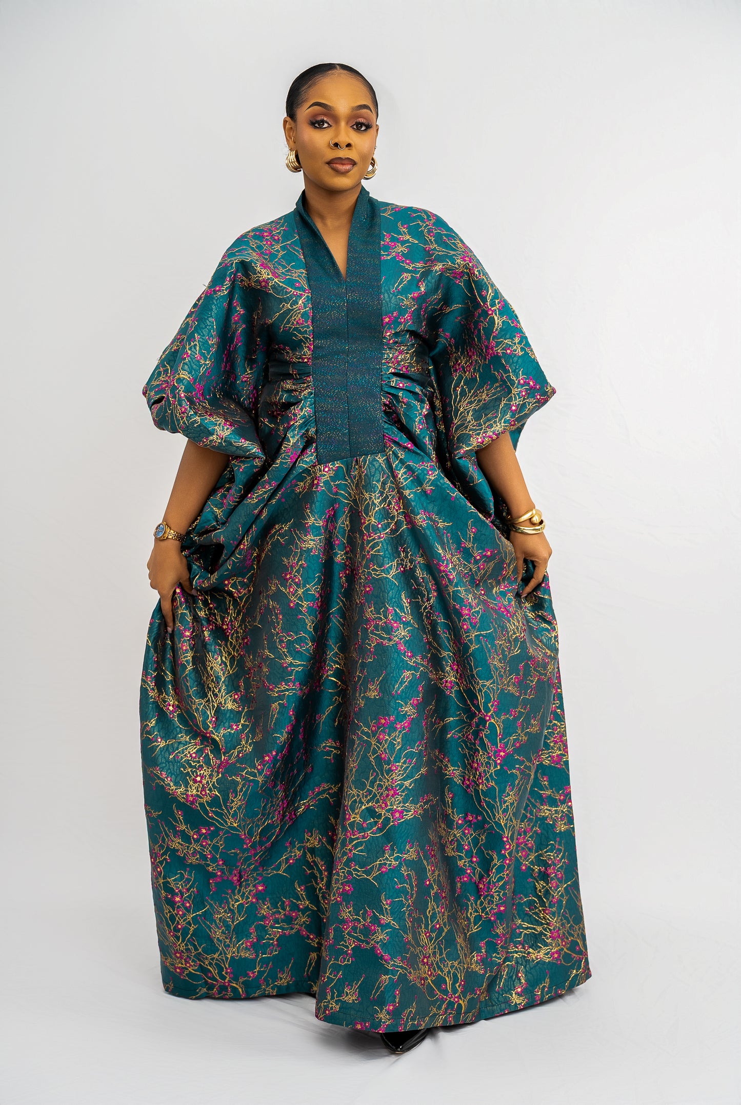 IFENKILI BUBU - Green Petal Print (AVAILABLE NOW)