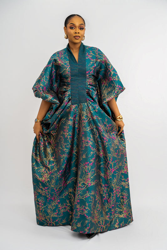 IFENKILI BUBU - Green Petal Print (AVAILABLE NOW)