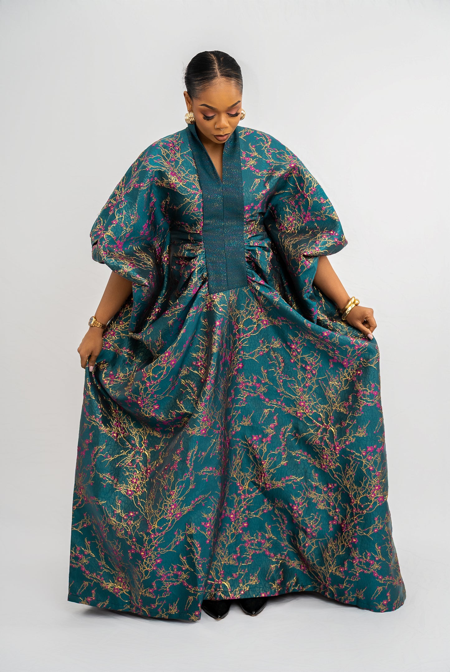 IFENKILI BUBU - Green Petal Print (AVAILABLE NOW)