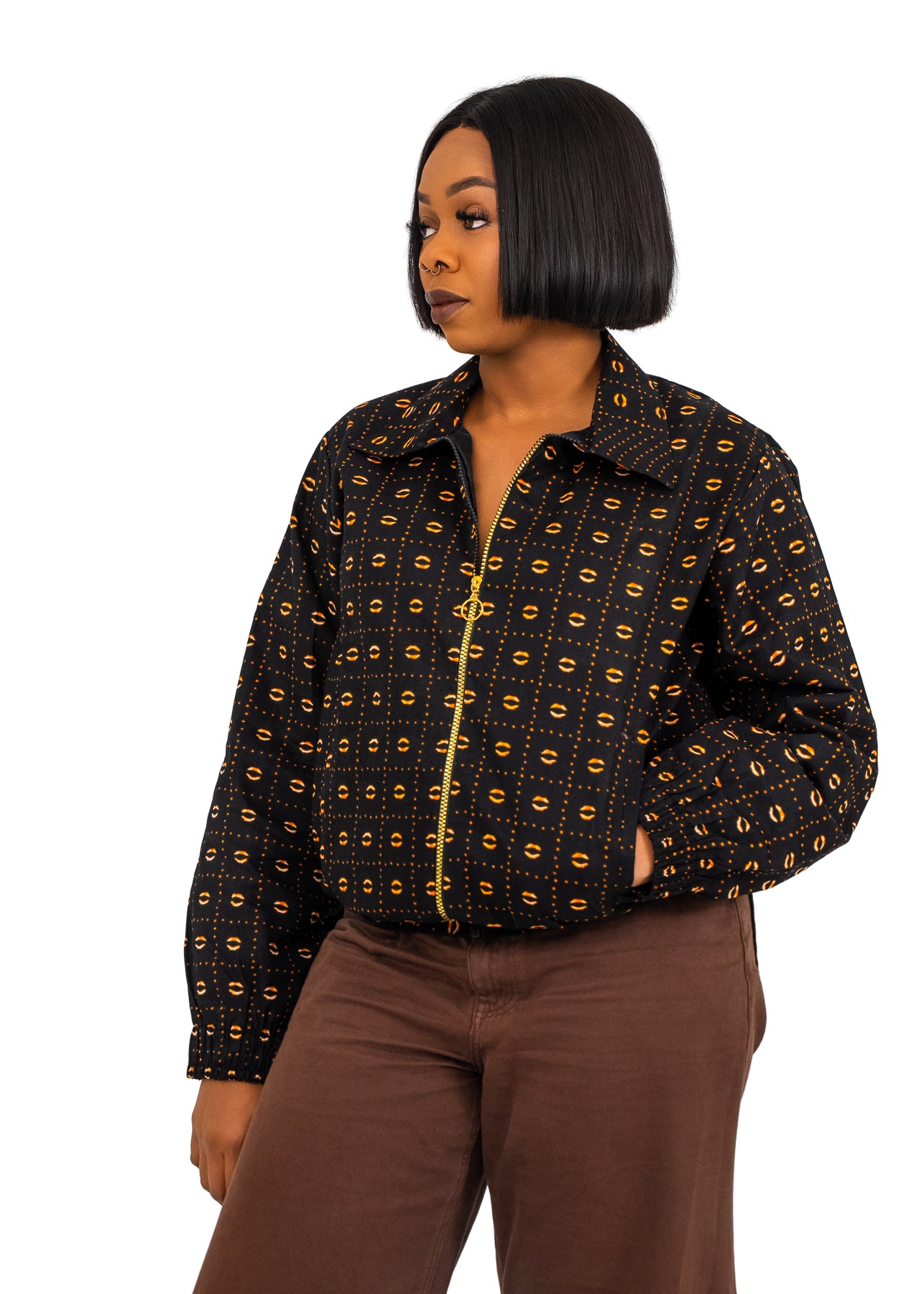 Zuru Bomber Jacket (Brown Print)