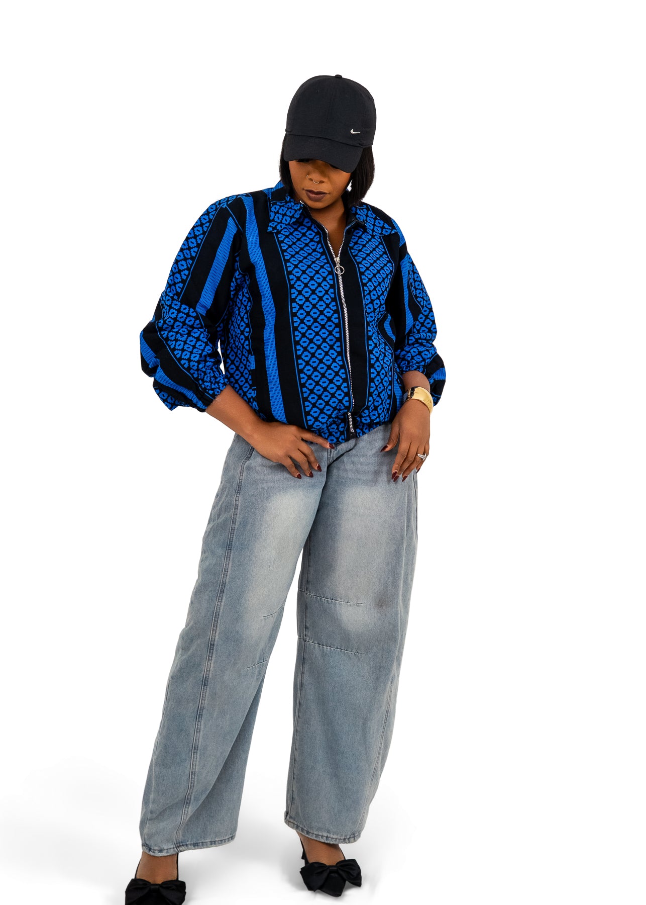 Zuru Bomber Jacket (Tribal Blue Print)