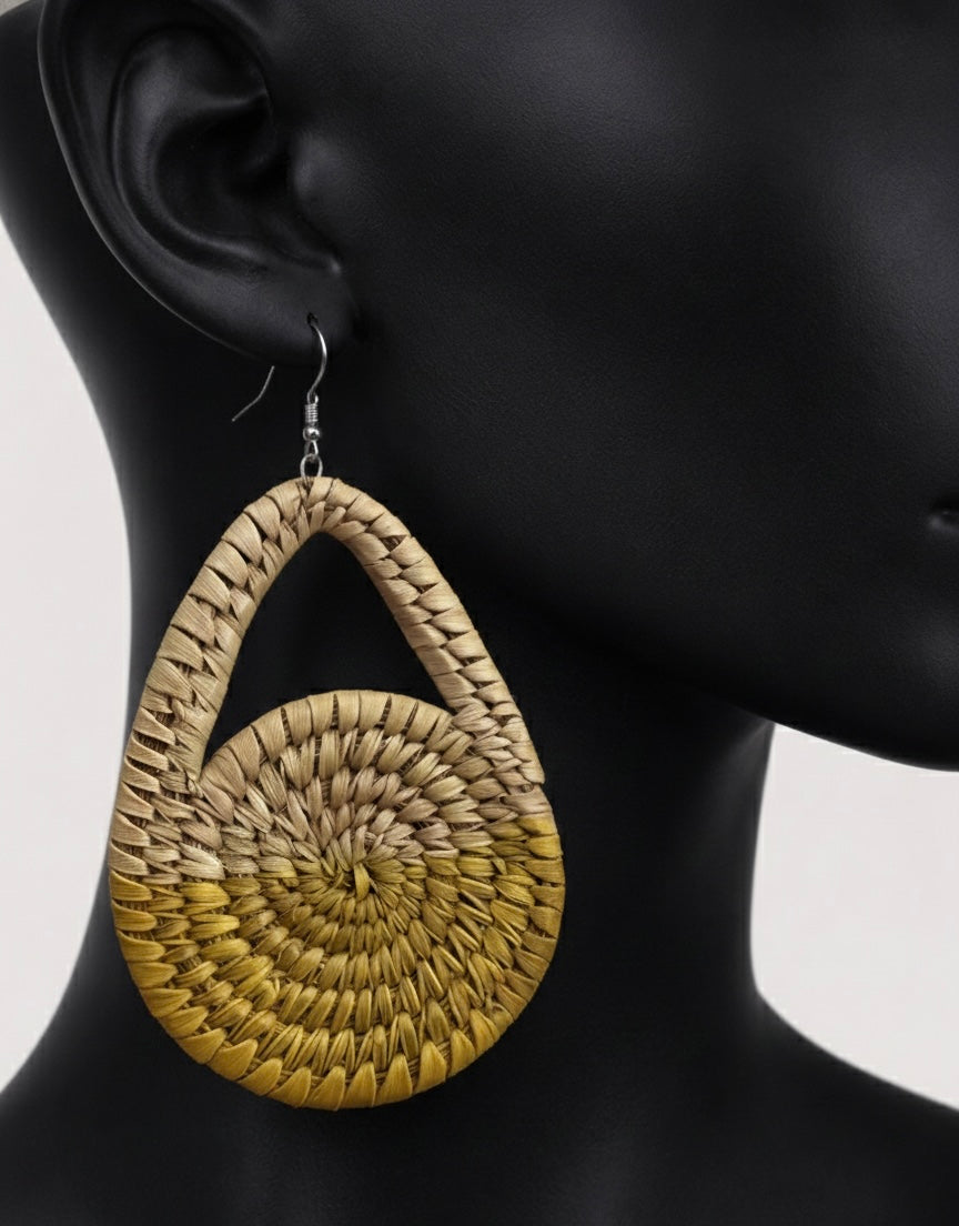 African Tribal Earrings Pear Shape