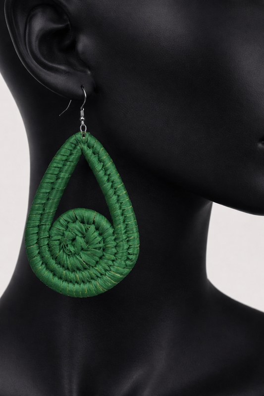 African Tribal Earrings Pear Shape