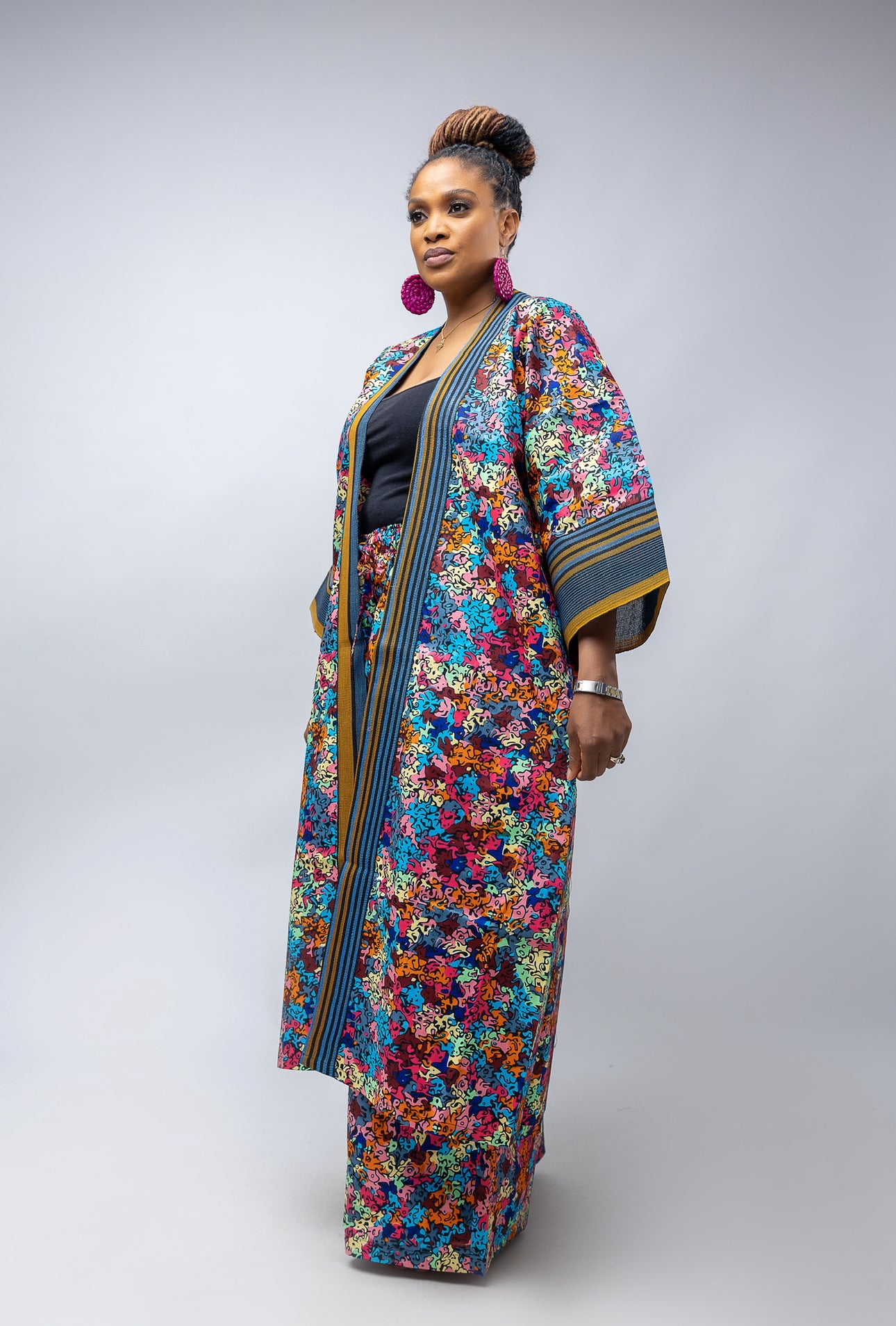 Aisha Kimono Only- Flowery Cotton Ankara Print