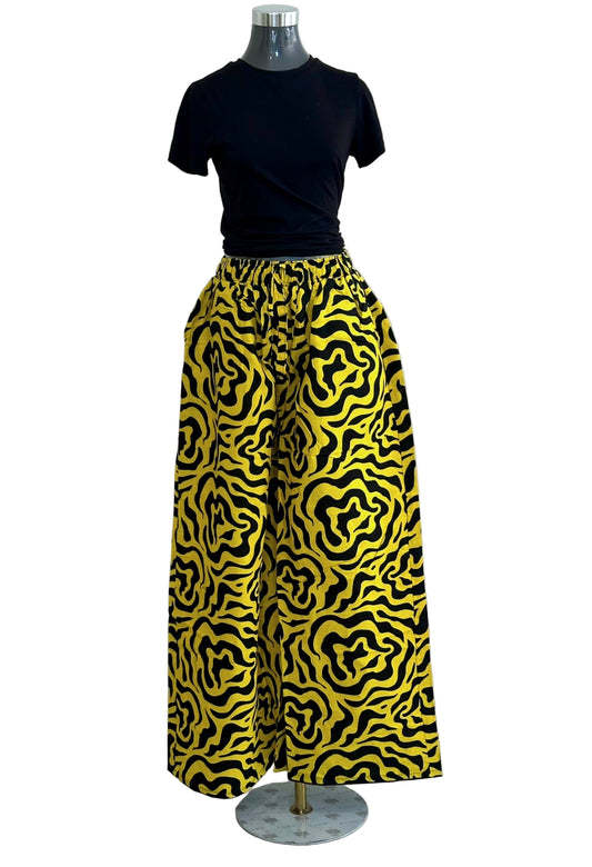 Akwaugo Pant- Yellow Cotton Ankara Print