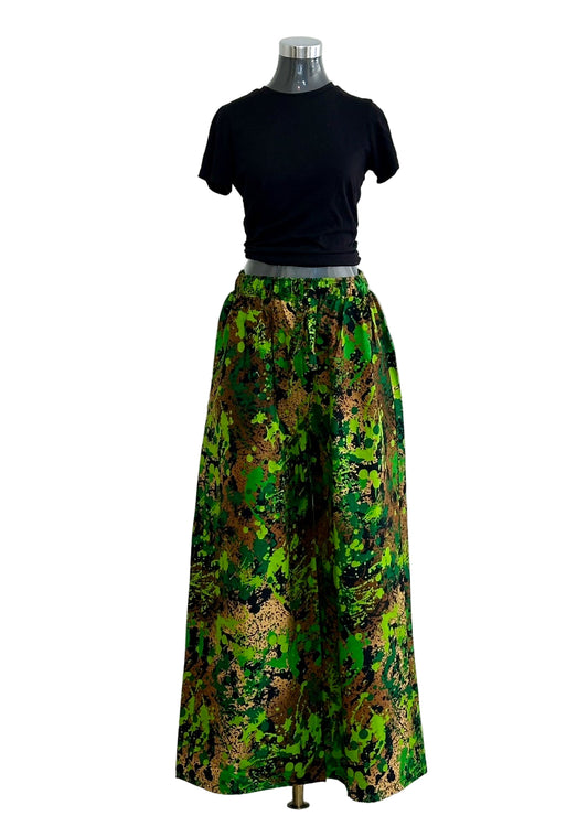 Akwaugo Pant- Aqua Green Cotton Ankara Print