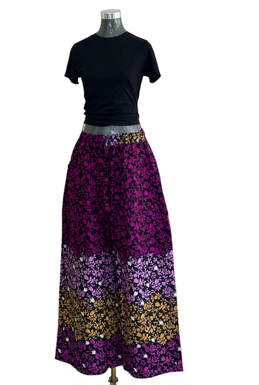 Aisha Pant- Purple Cotton Ankara Print