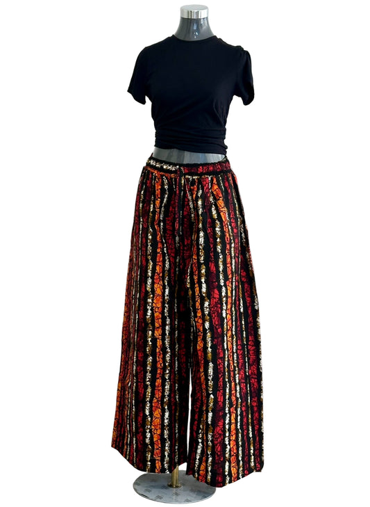 Akwaugo Pant- Red Cotton Ankara Print