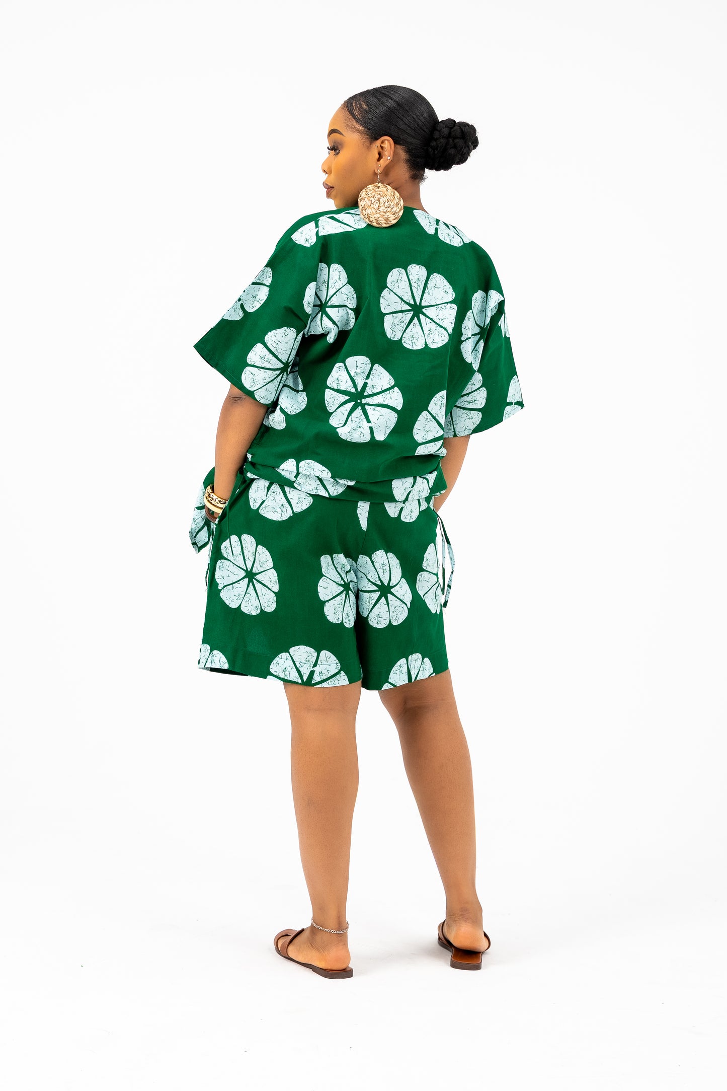 Oma Short Set Green Print