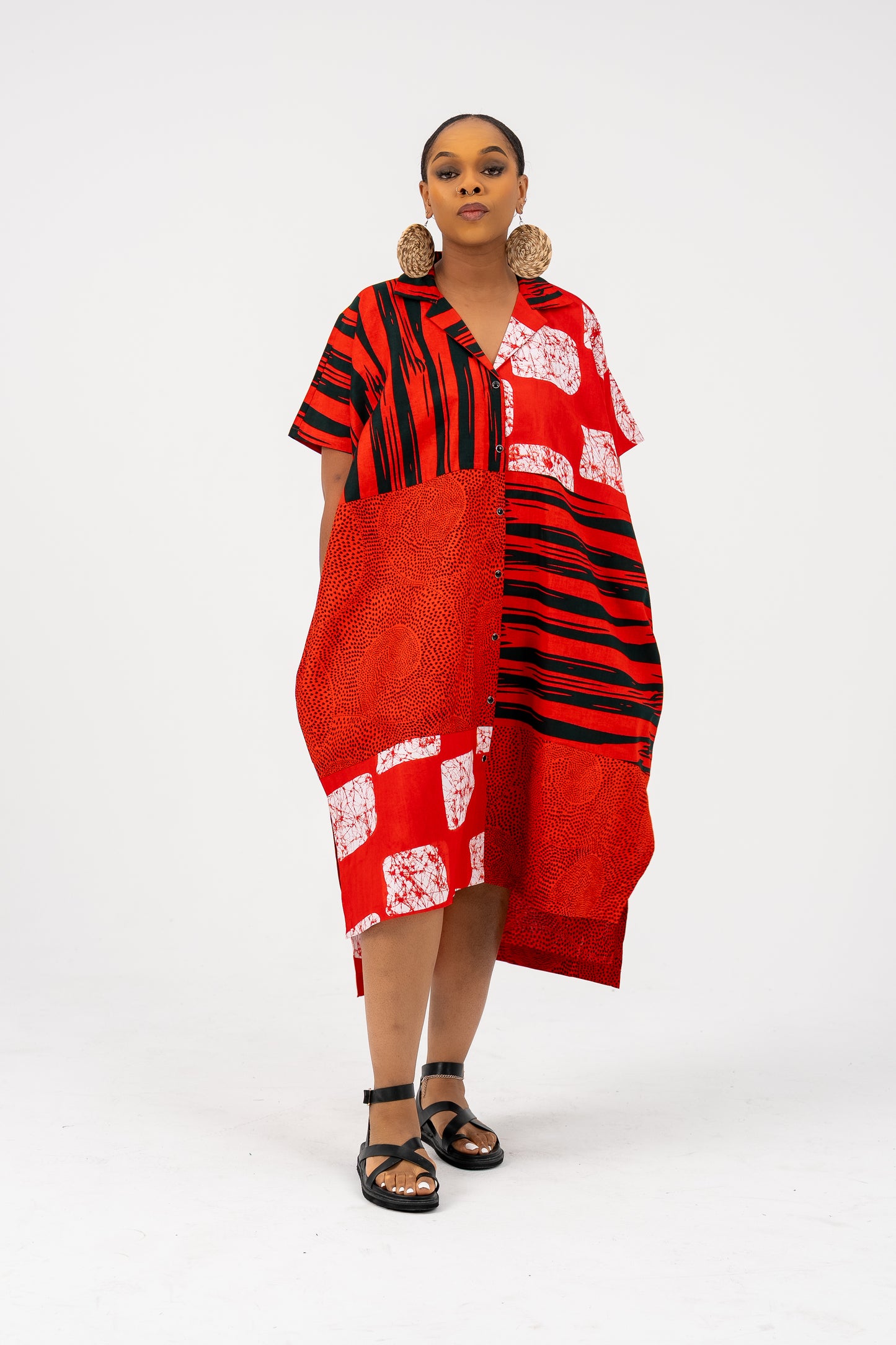 Flora Shirt Dress Red