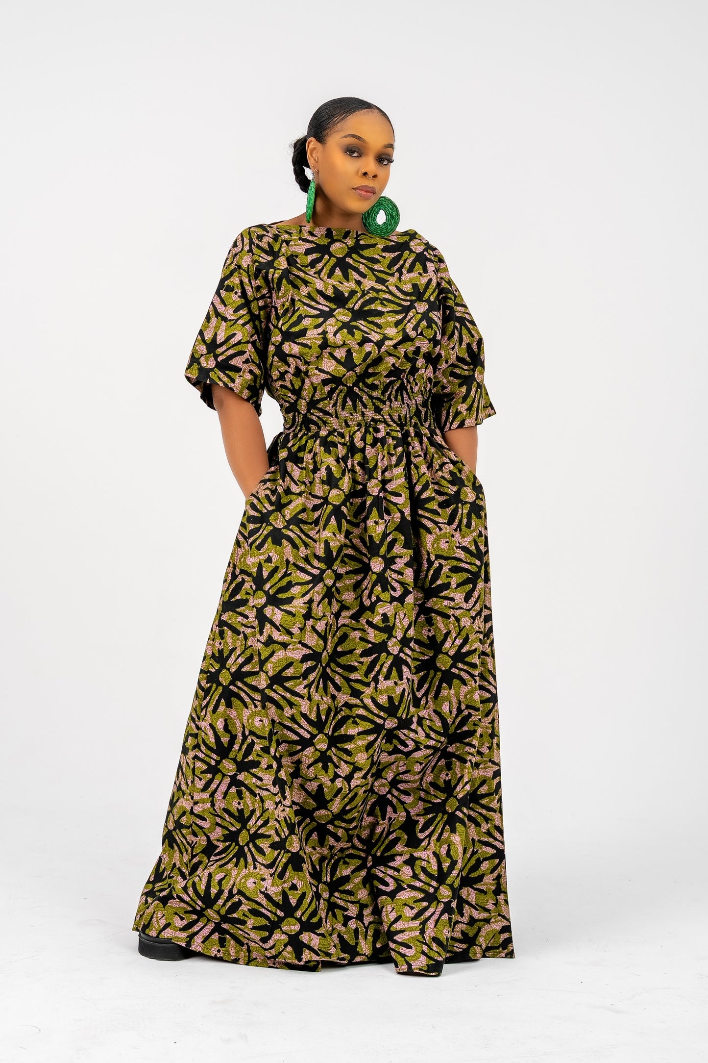 Bianca Dress Green Leaf Colour