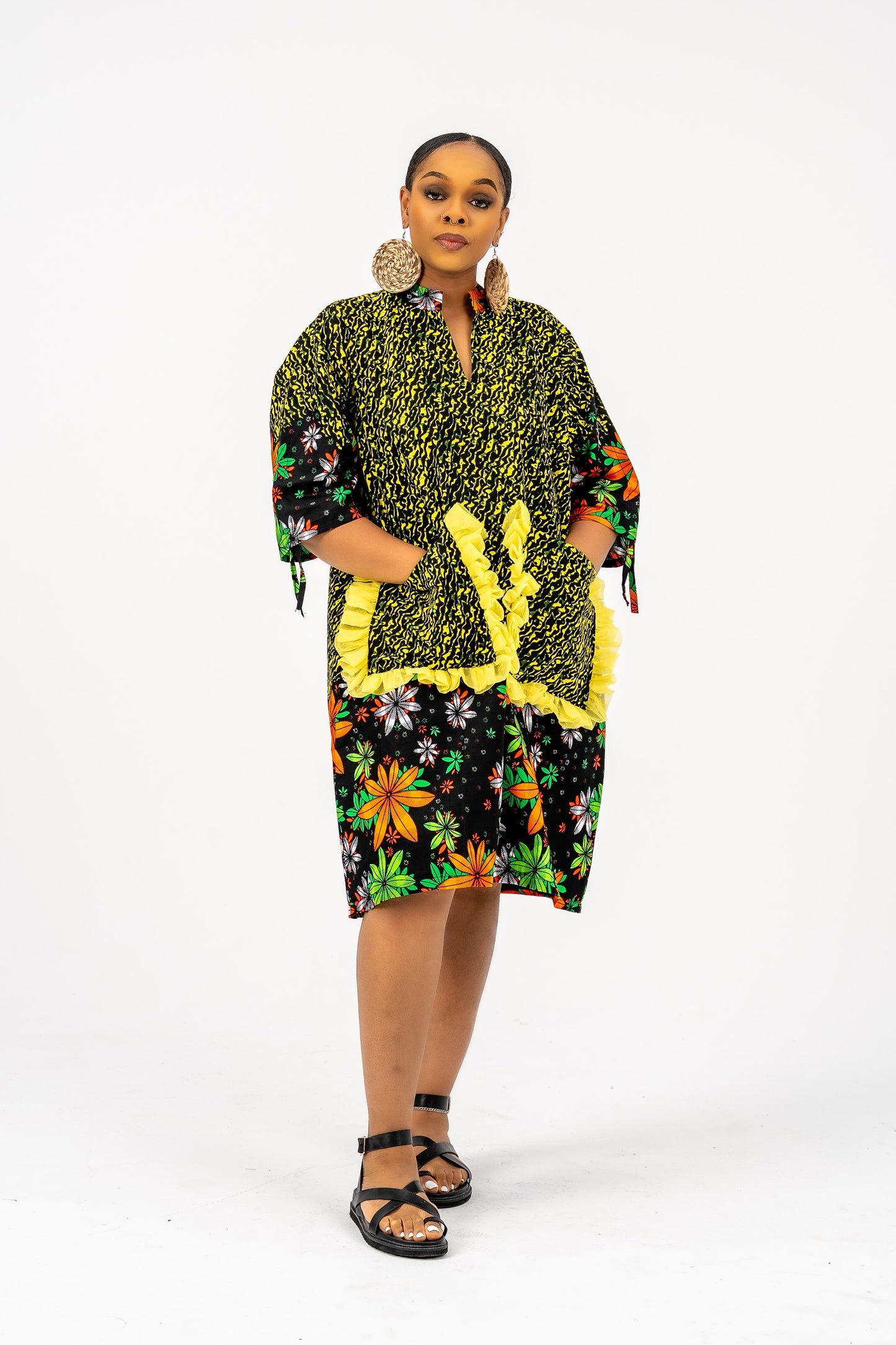 Zoe Shift Dress Petal Ankara Print