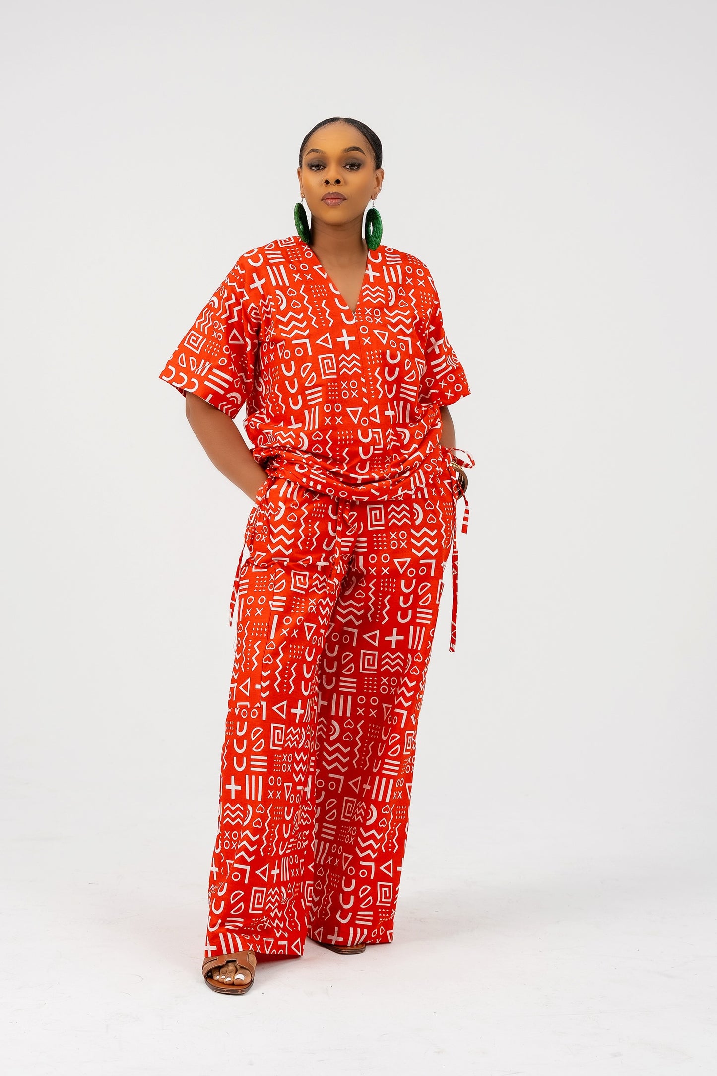 Naya Pant Set Pepper Red Print