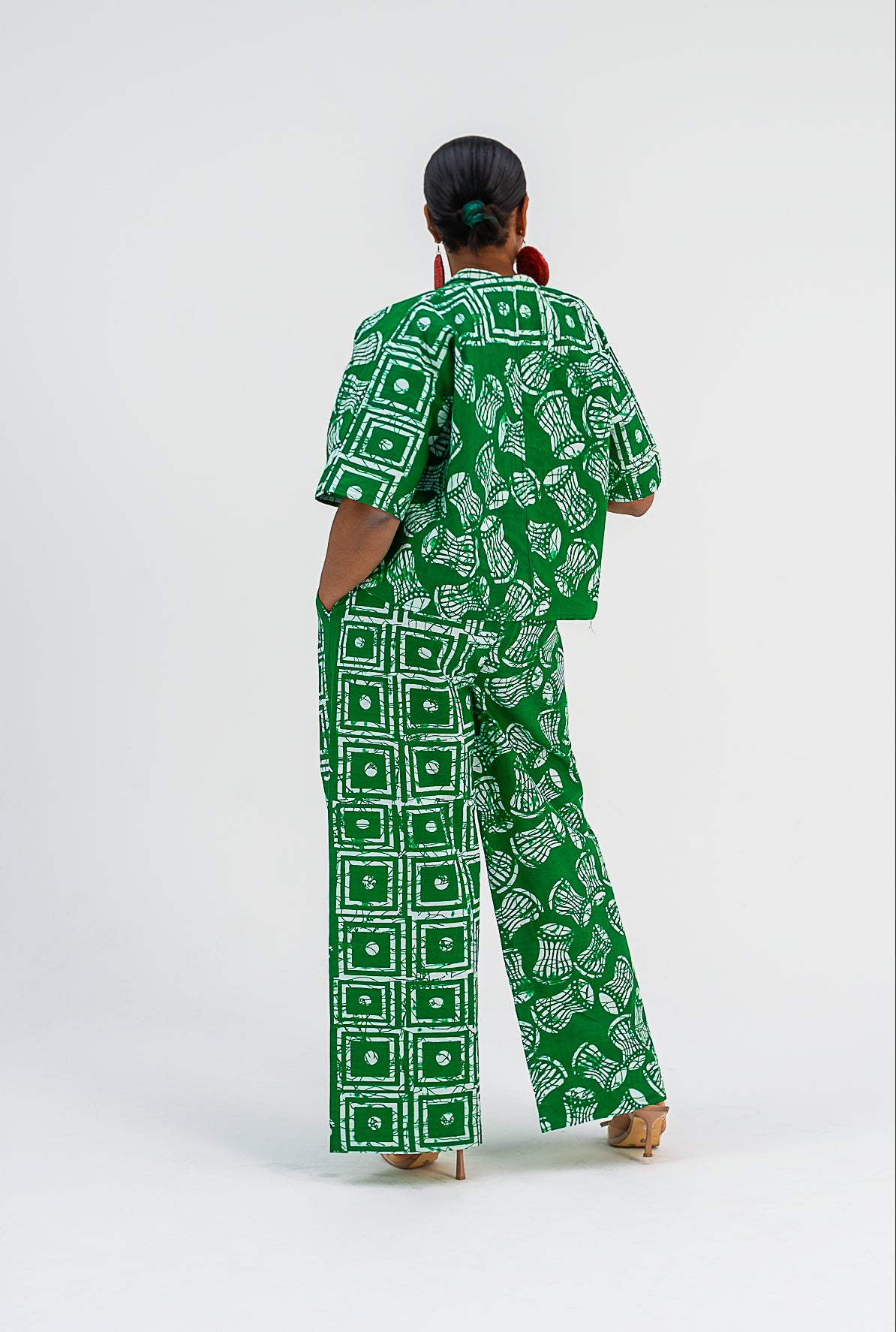 ZALIA Pant Set (GREEN Drum print)