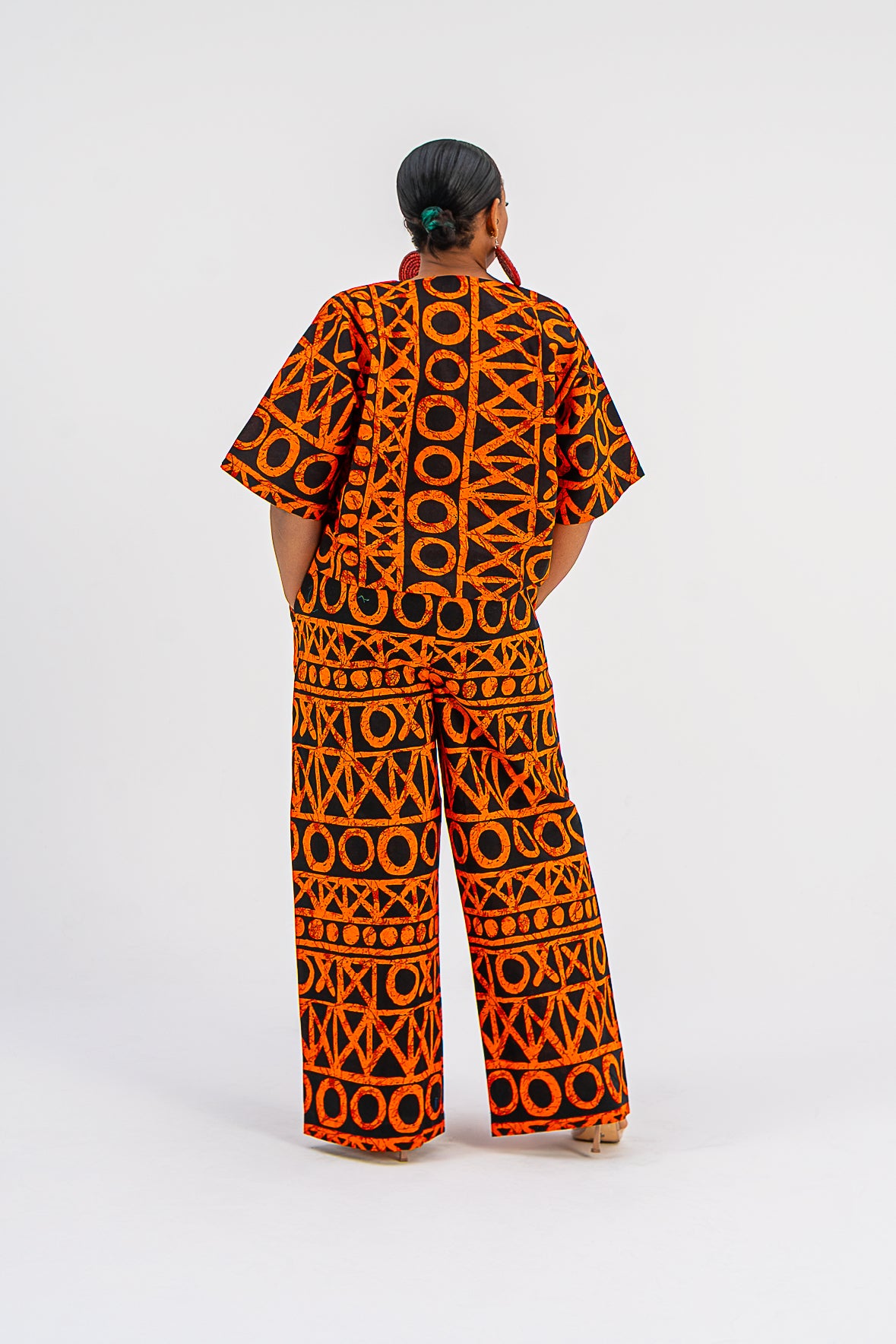 ZALIA Pant Set (ORANGE Checker print)