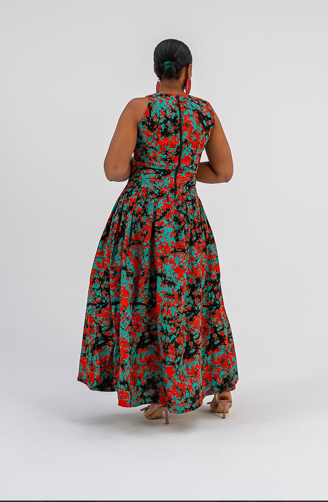 Elenora Dress (Multicolour Red Print)