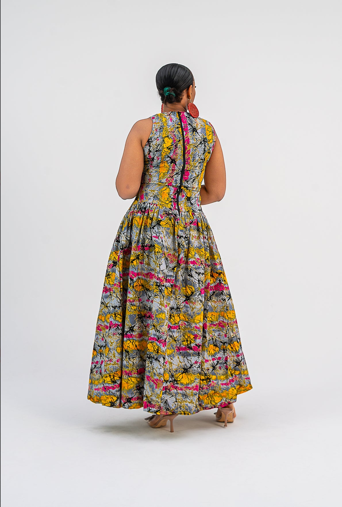Elenora Dress (Multicolour Yellow Print)