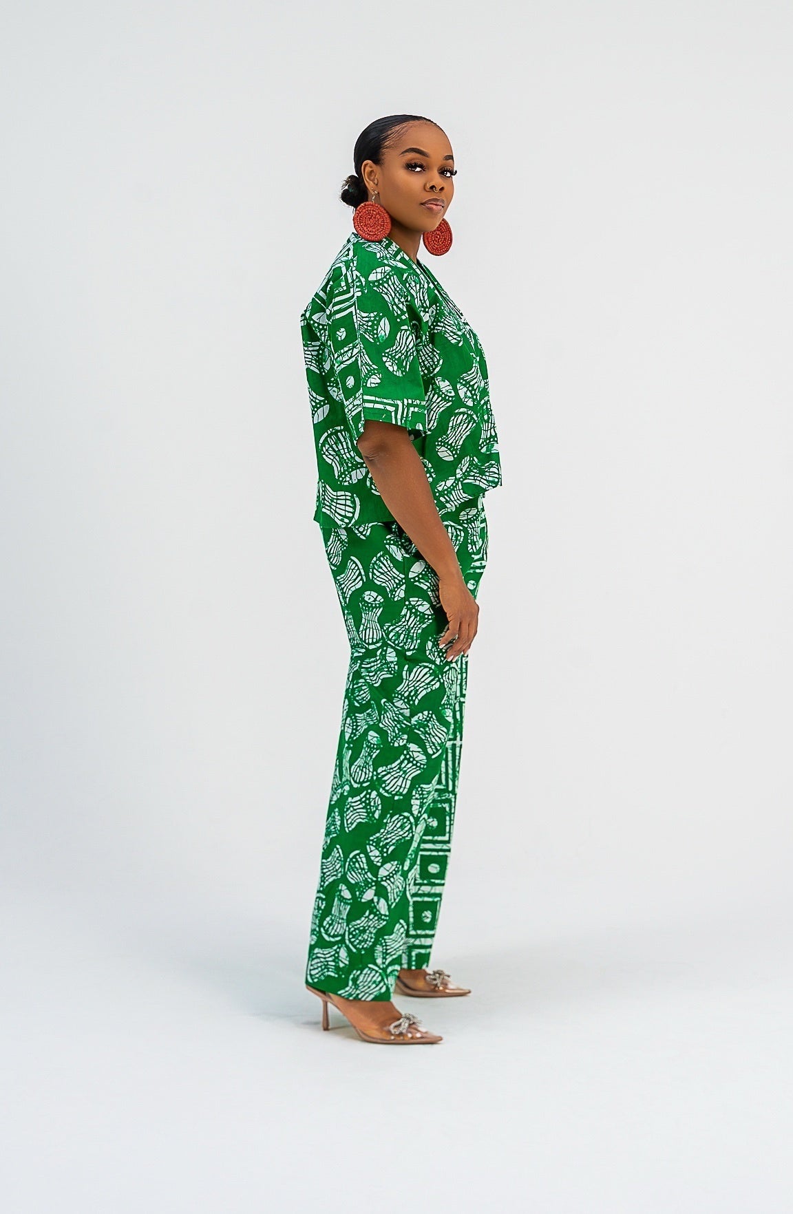 ZALIA Pant Set (GREEN Drum print)