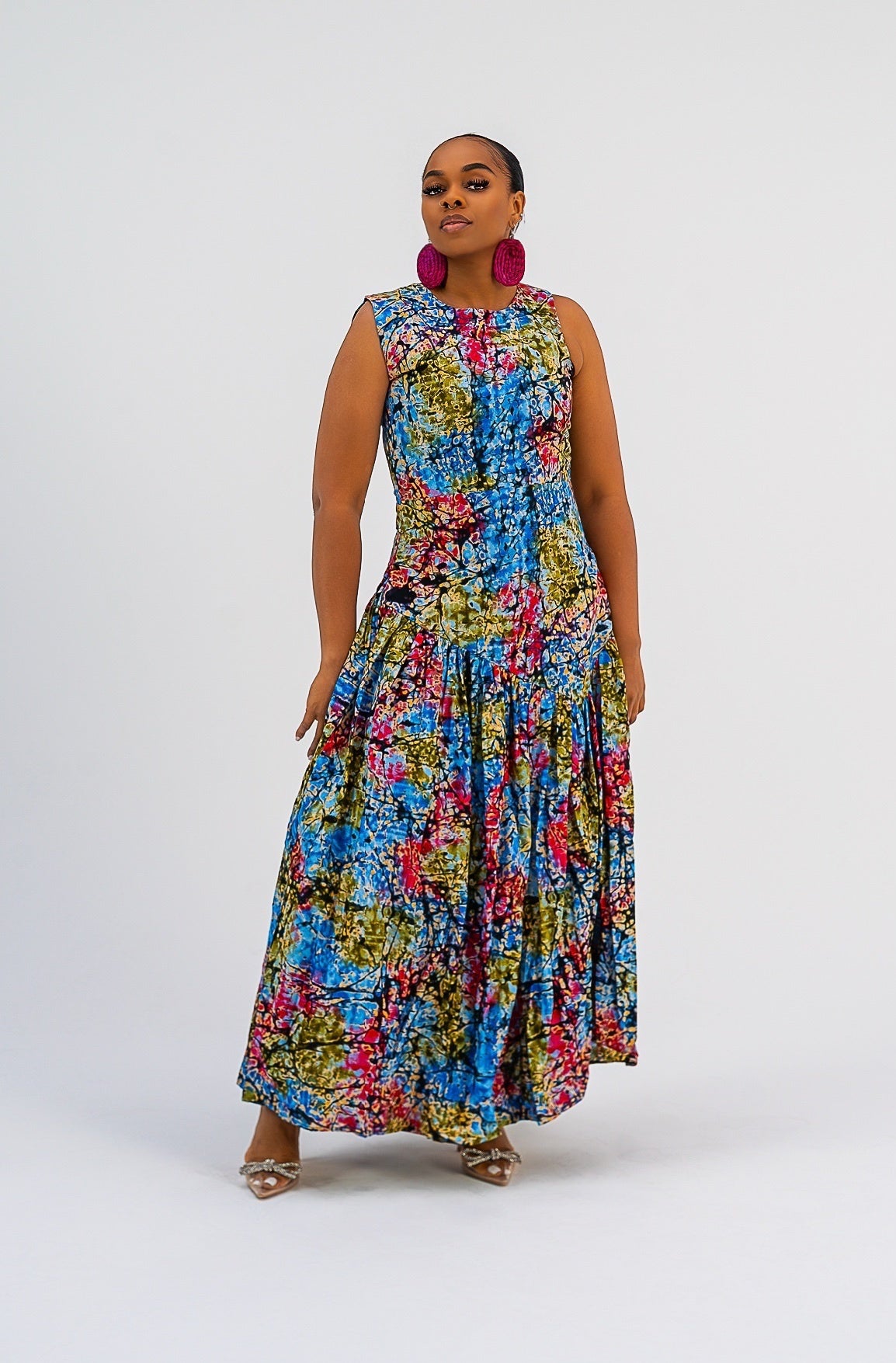Elenora Dress (Multicolour Blue Print)